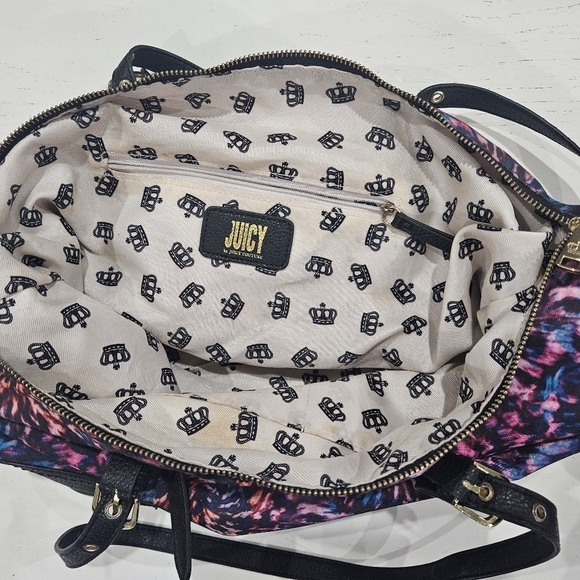 Rare Juicy Couture Tote Bag Tie Dye Colorful Weekend Travel Bag - Picture 11 of 12